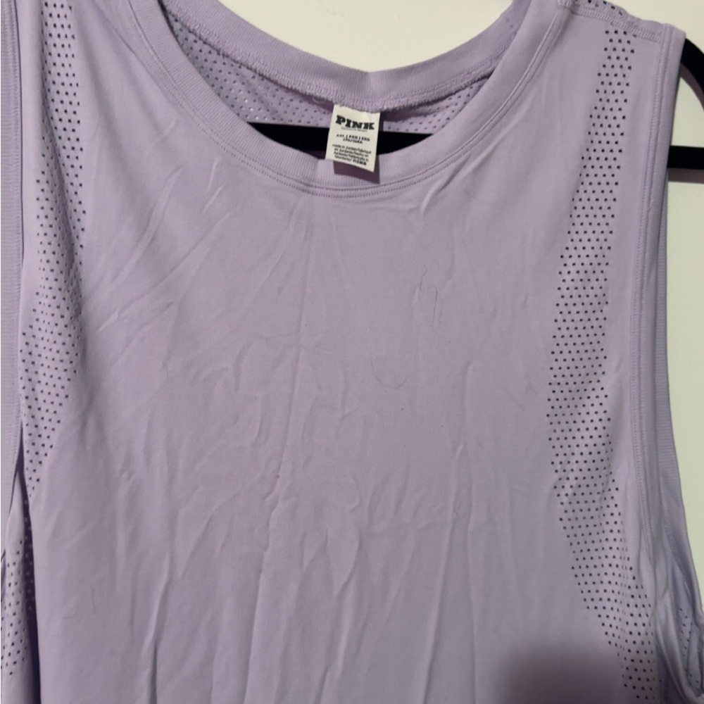 PINK Victoria's Secret Light Lavender Perforated Athletic Tank